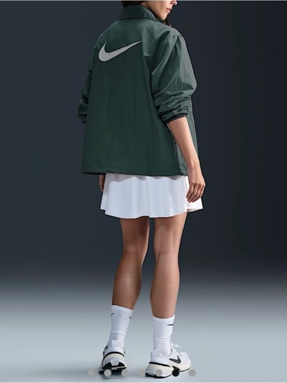 Nike Dark Green Windbreaker Jacket with White Swoosh-NWT-size XXL